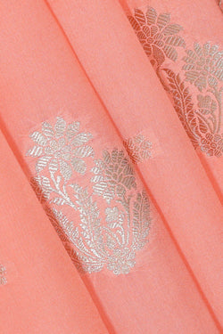 Image of Banarasi Chiniya Silk Peach Saree