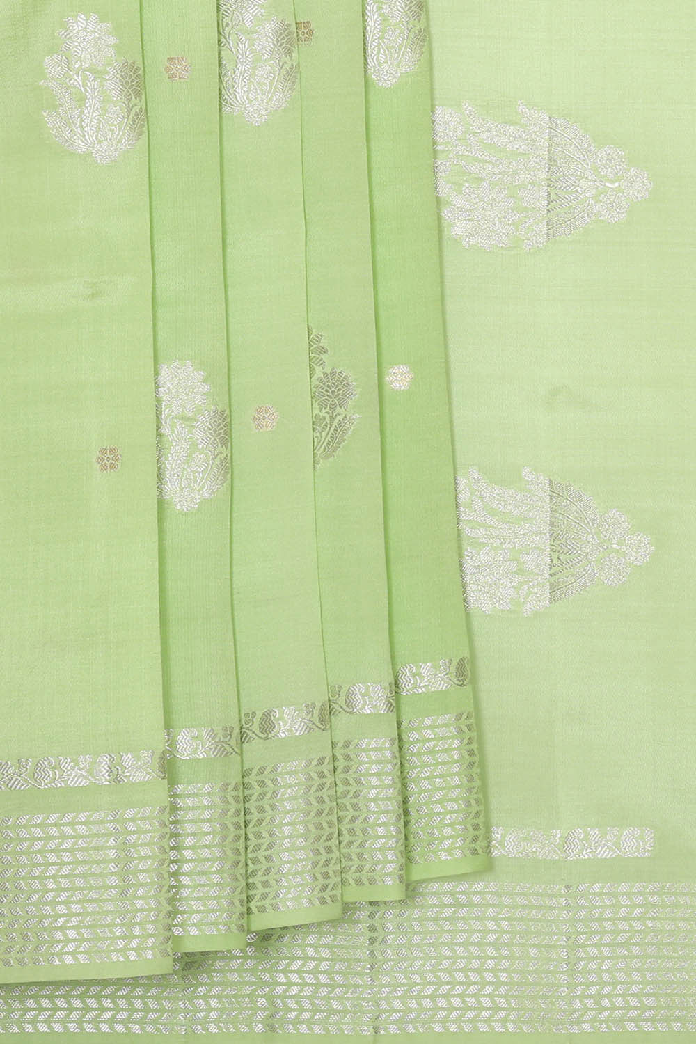 Banarasi Chiniya Silk Light Pista Green Saree