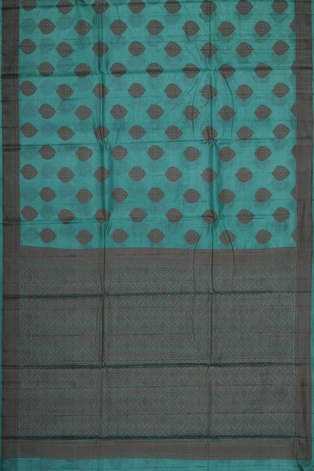 Banarasi Tussar Turquoise Blue Saree