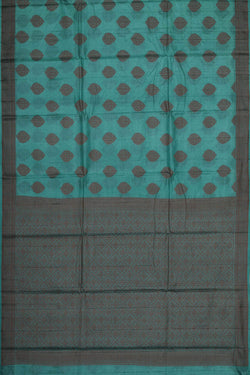 Image of Banarasi Tussar Turquoise Blue Saree