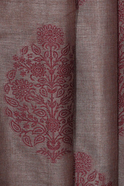 Image of Banarasi Tussar Dull Cream Saree