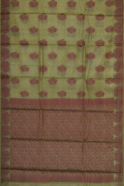 Image of Banarasi Tussar Pista Green Saree