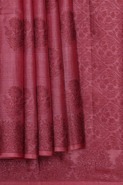 Image of Banarasi Tussar Pinkish Red Saree