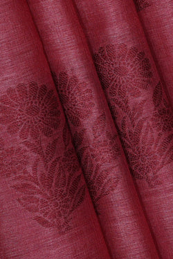 Image of Banarasi Tussar Pinkish Red Saree