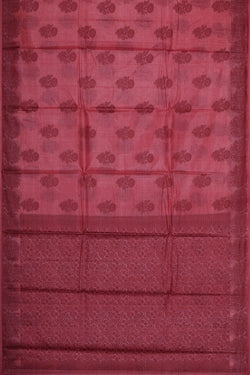 Image of Banarasi Tussar Pinkish Red Saree