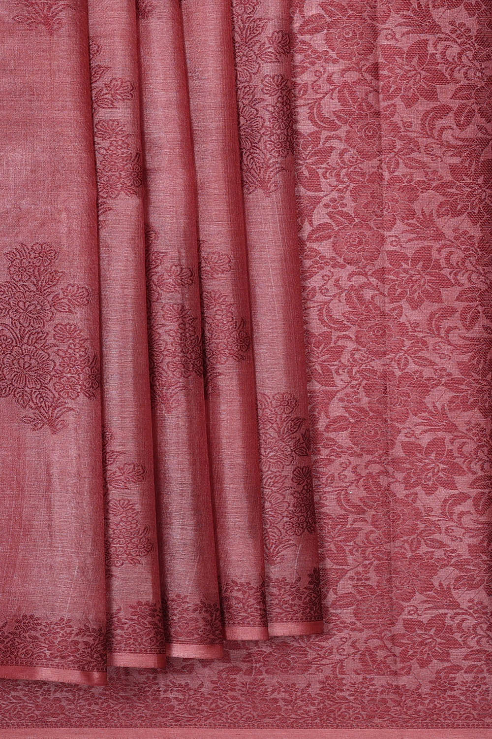 Banarasi Tussar Onion Pink Saree