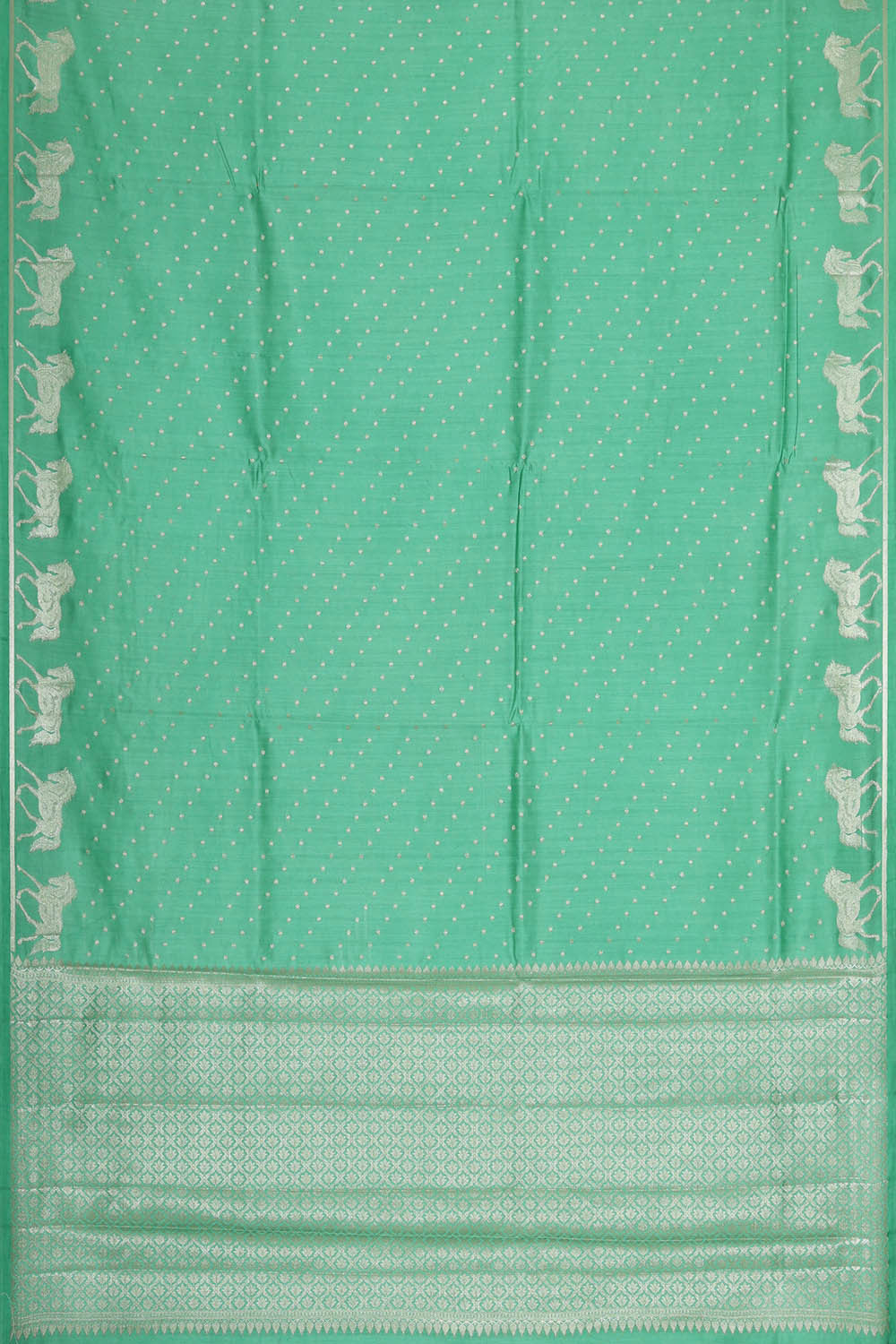 Banarasi Chiniya Silk Sea Green Saree