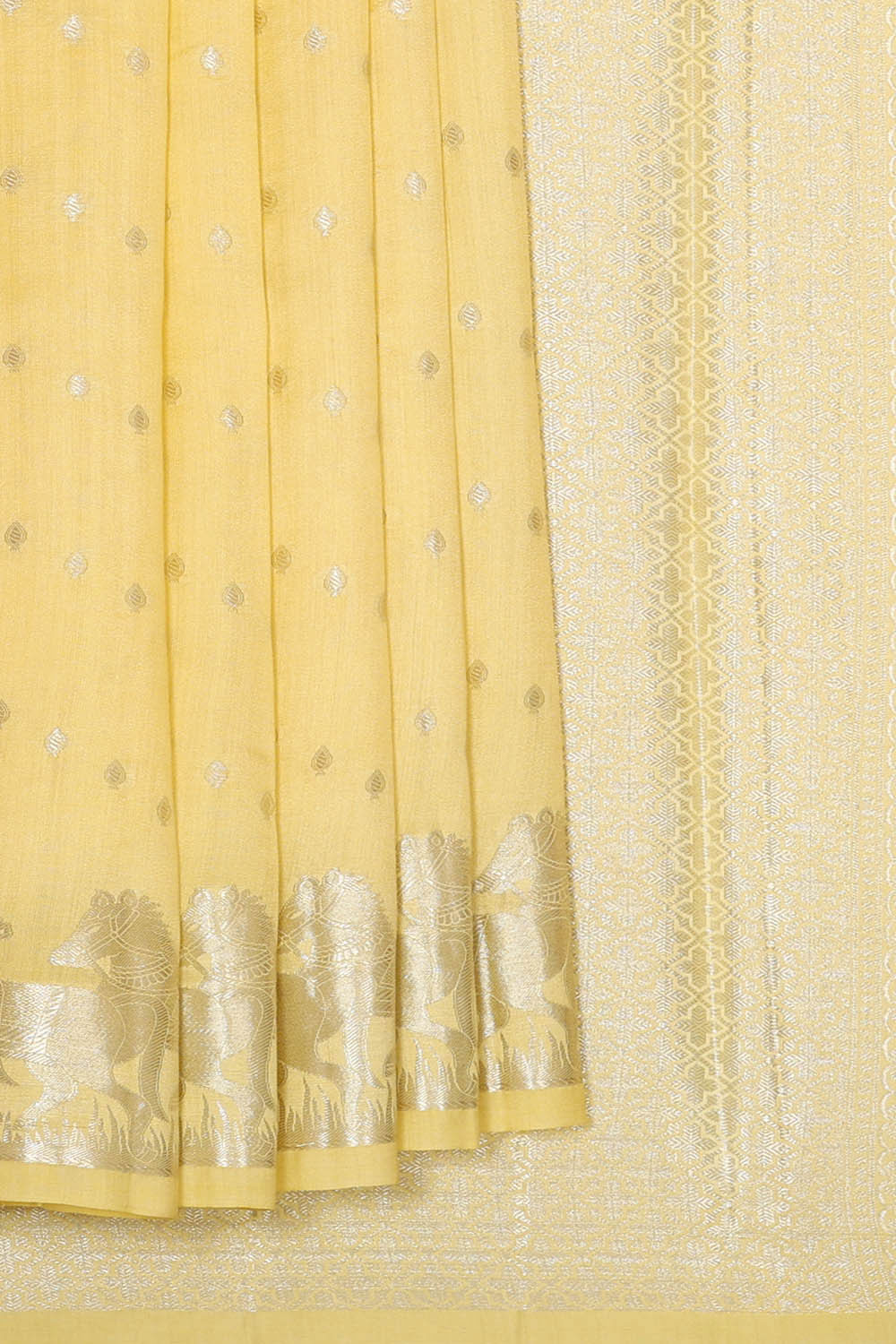 Banarasi Chiniya Silk Light Yellow Saree