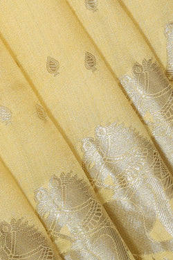 Image of Banarasi Chiniya Silk Light Yellow Saree