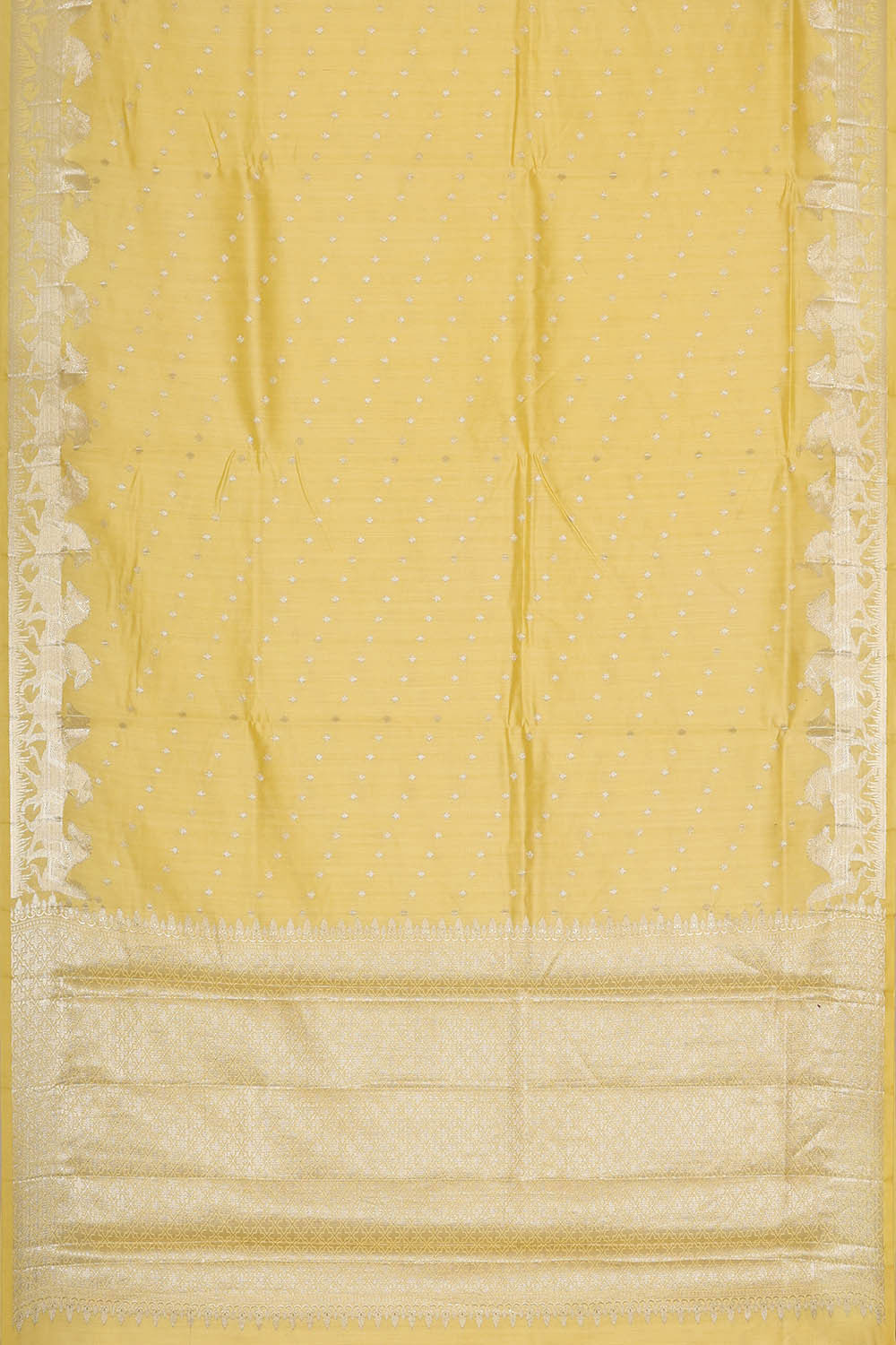 Banarasi Chiniya Silk Light Yellow Saree