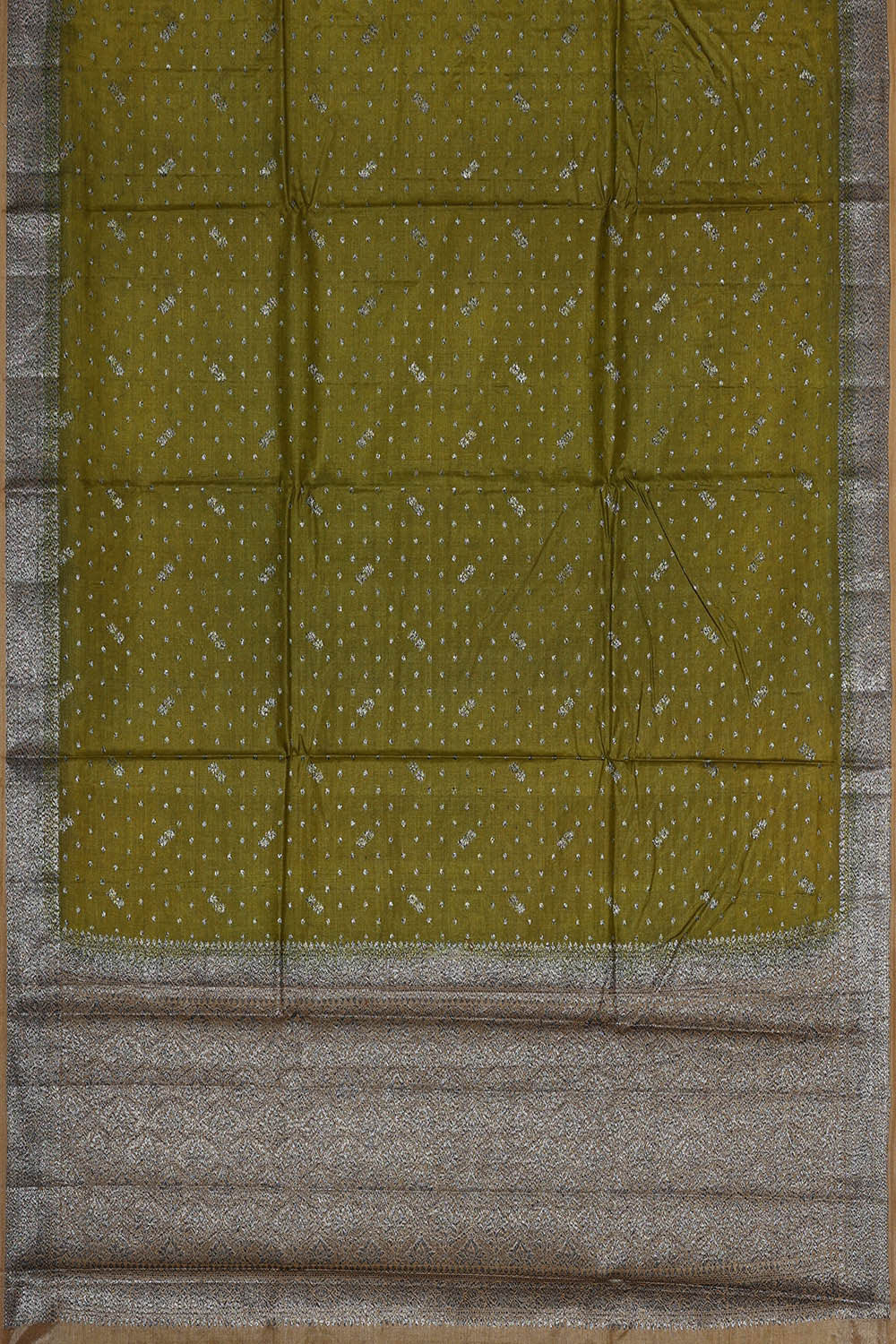 Banarasi Tussar Golden Green Saree