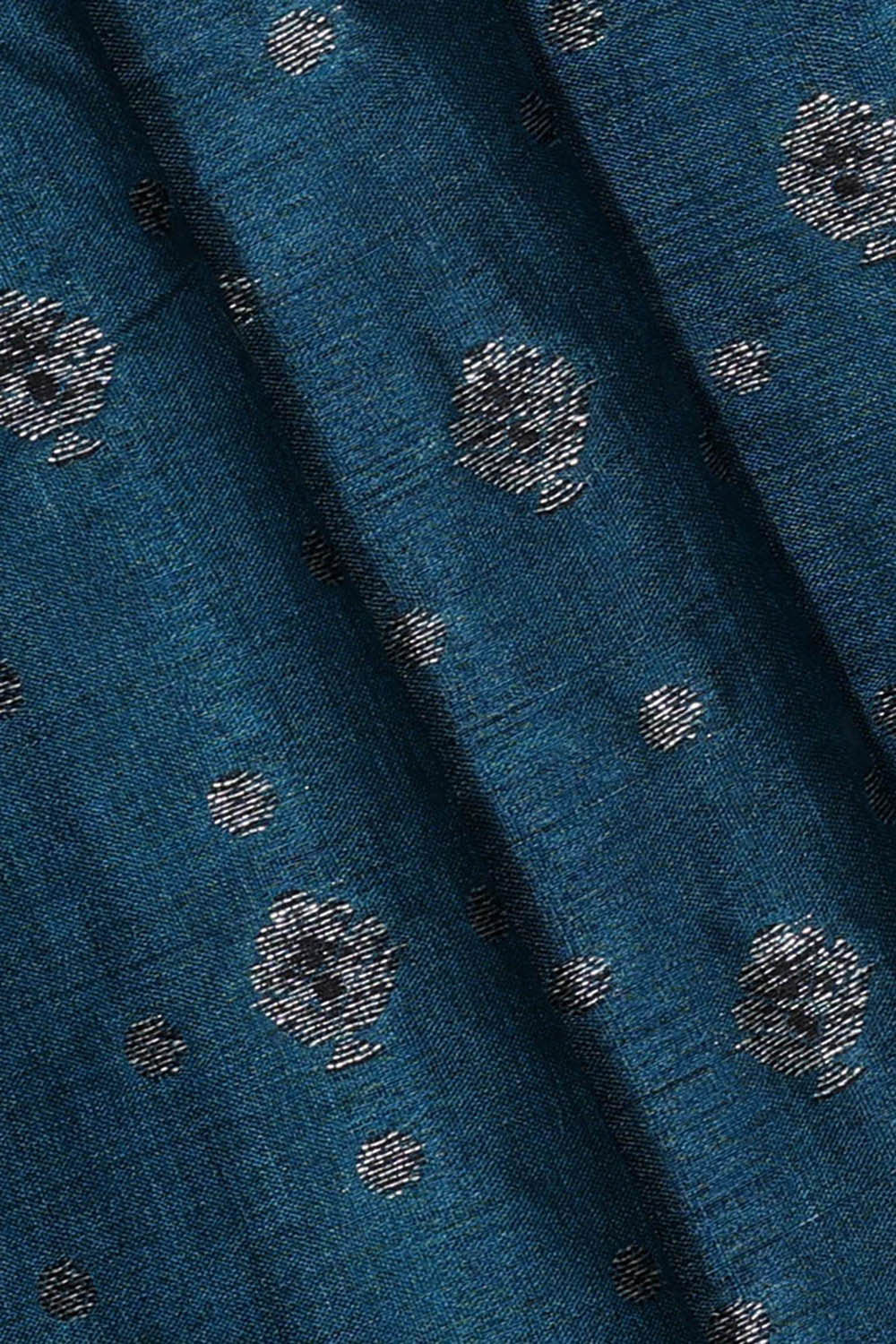 Banarasi Tussar Peacock Blue Saree