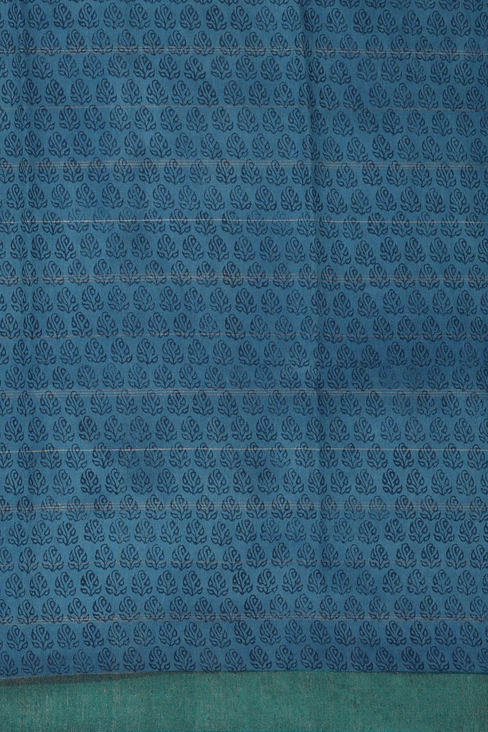 Printed Tussar Silk Blue Saree