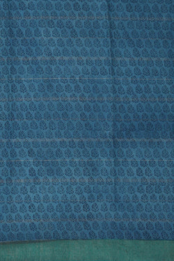 Image of Printed Tussar Silk Blue Saree