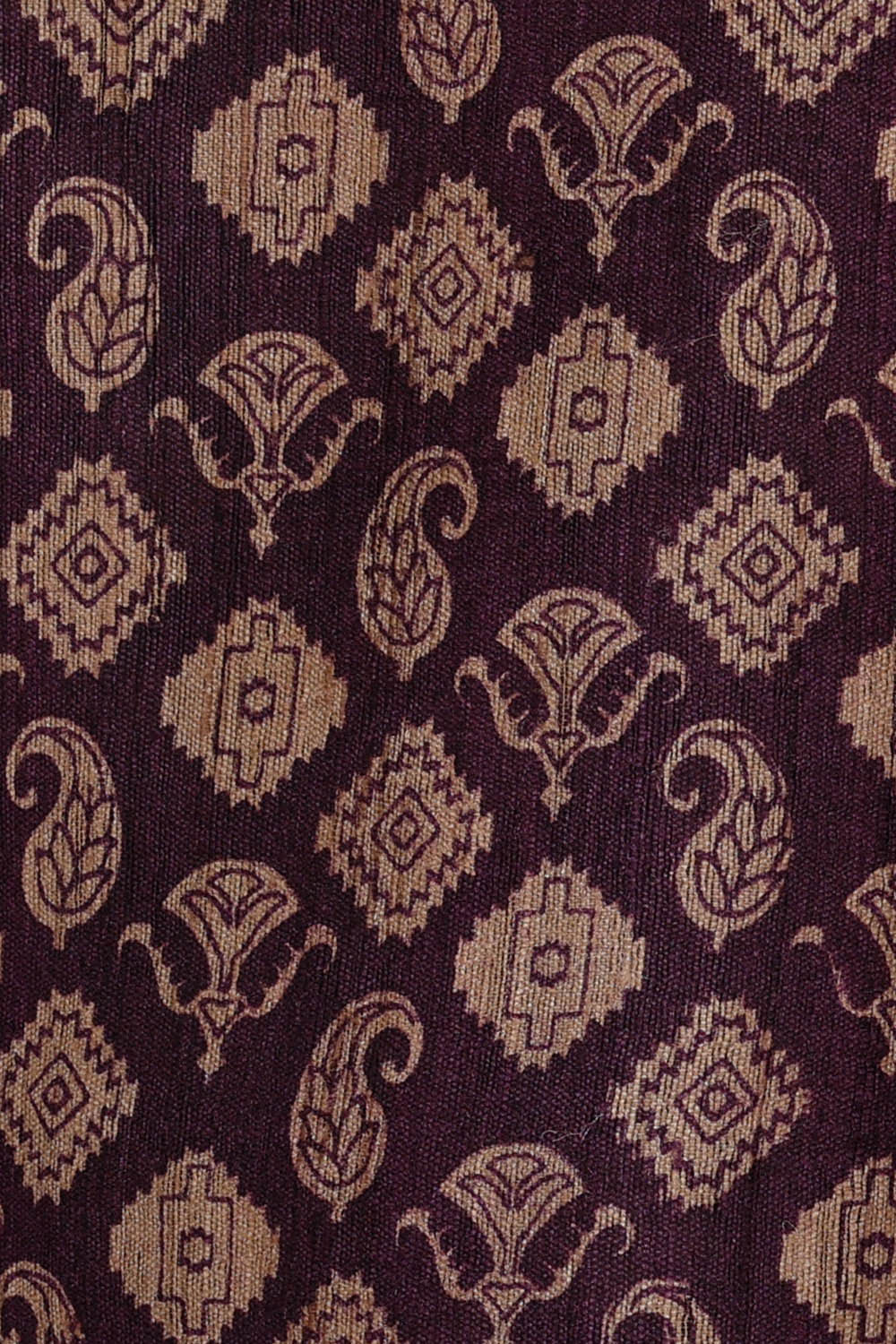 Printed Tussar Violet Saree