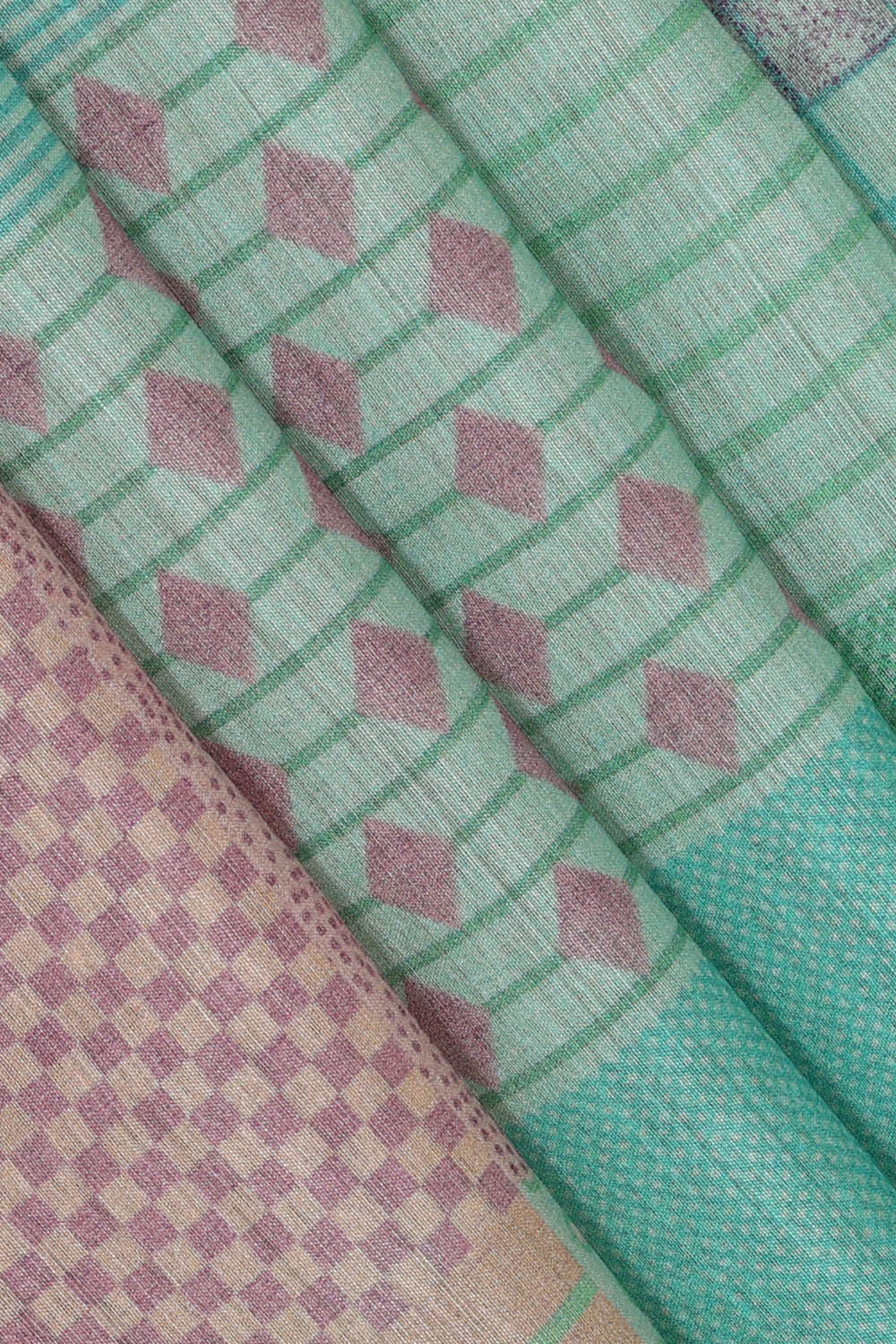 Image of Tussar Silk Sea Blue Saree