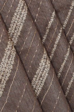 Image of Printed Tussar Silk Creamy Brown Saree