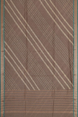 Image of Printed Tussar Silk Creamy Brown Saree