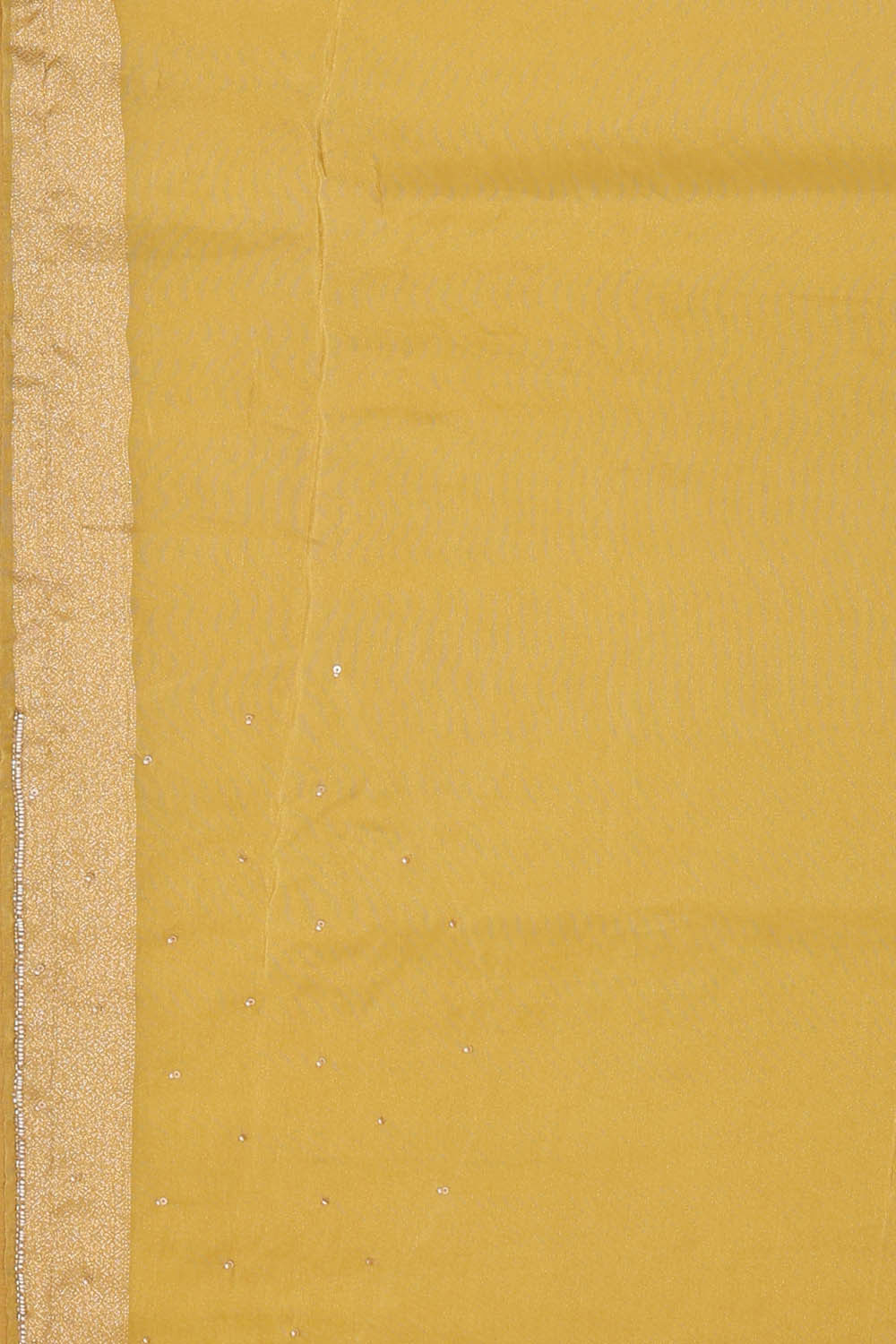 Image of Georgette Dull Yellow Embroidered Saree