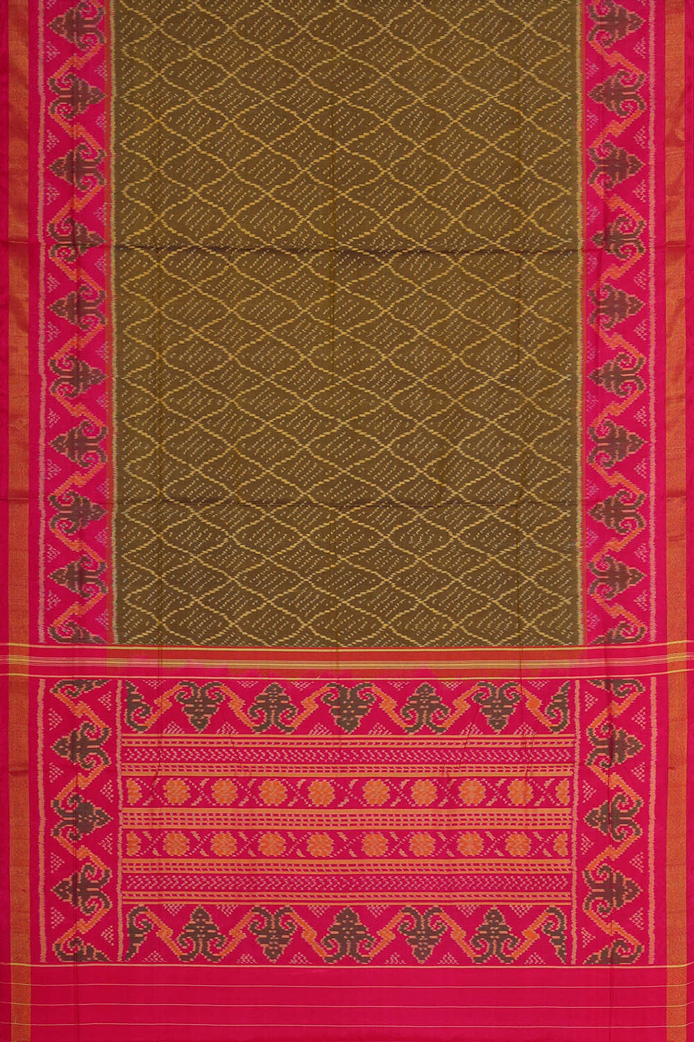 Image of Rajkot Patola Mehndi Green Saree