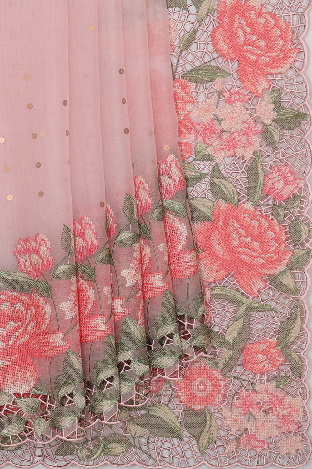 Banarasi Kora Soft Pink Saree