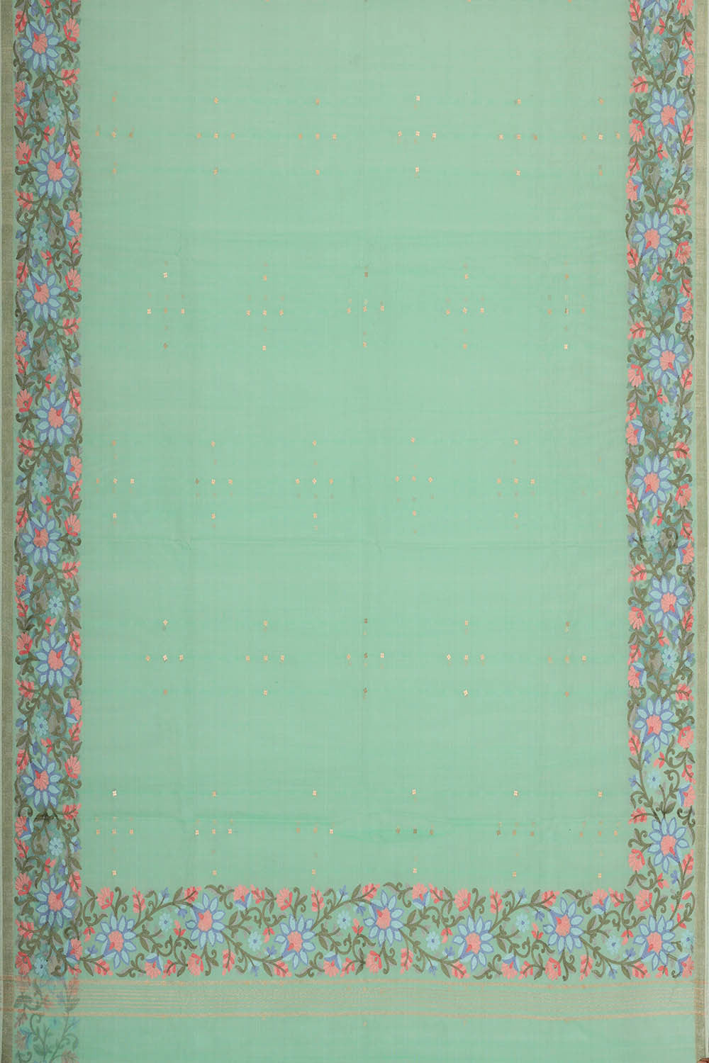 Banarasi Kora Sea Green Saree