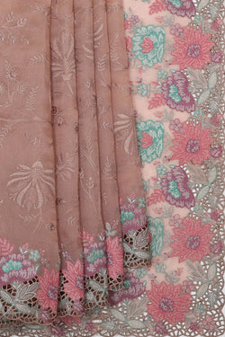 Image of Banarasi Kora Dull Peach Saree