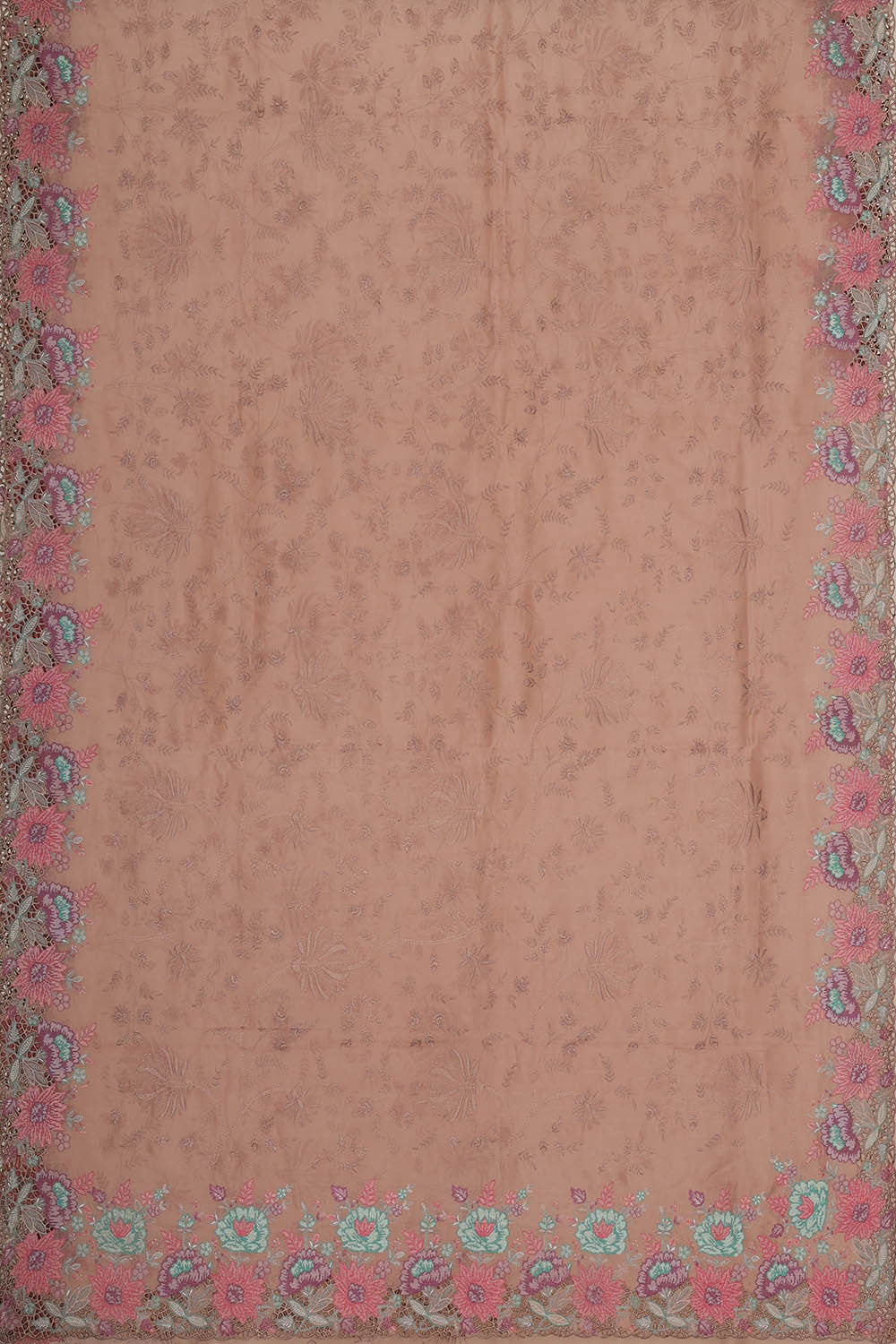 Banarasi Kora Dull Peach Saree