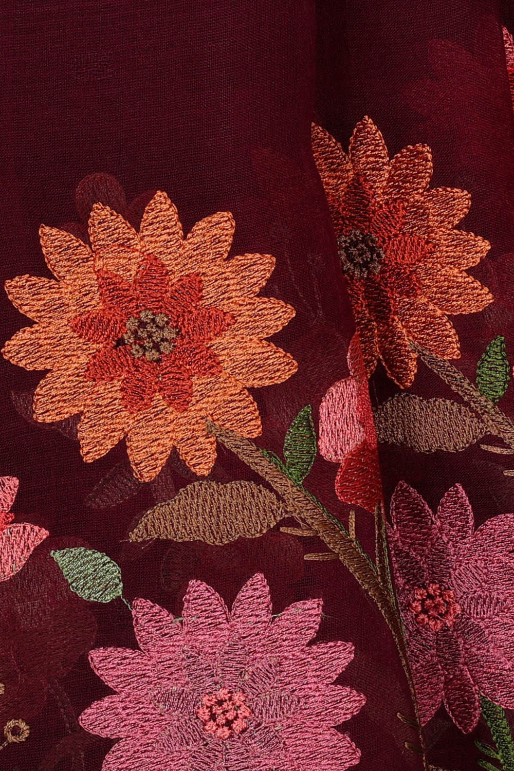 Banarasi Kora Maroon Saree