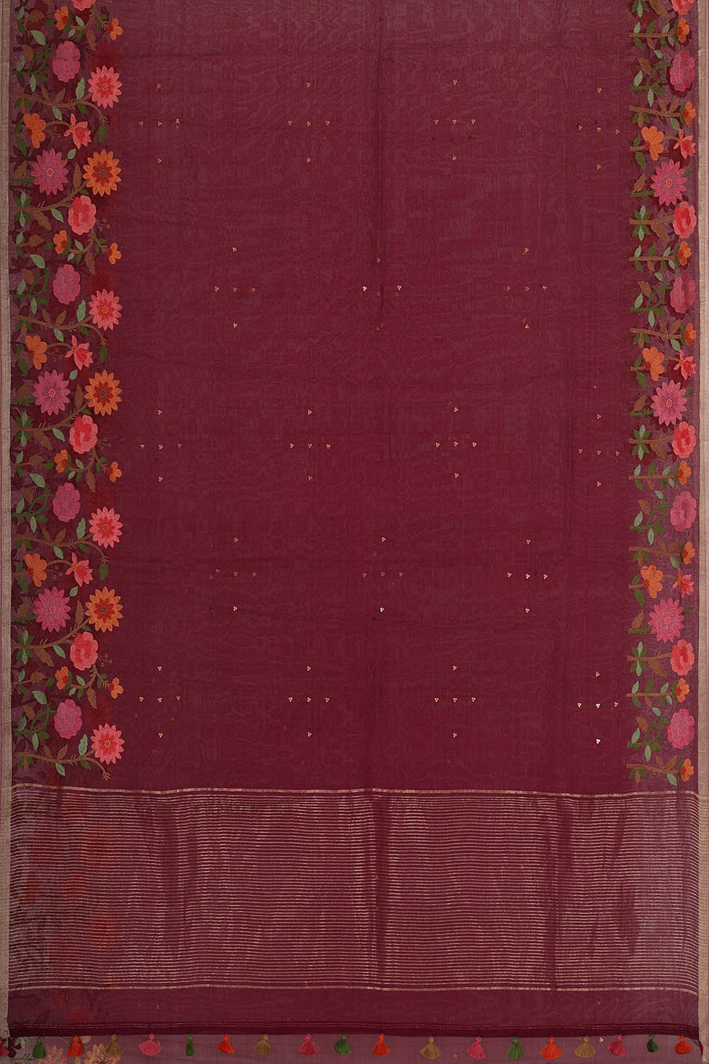 Banarasi Kora Maroon Saree