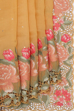 Image of Banarasi Kora Yellow Saree