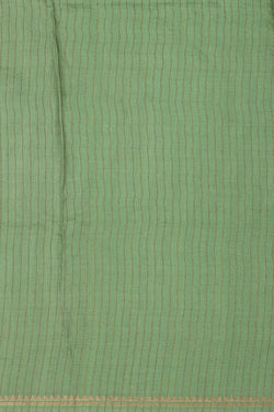 Image of Printed Tussar Silk Pista Green Saree