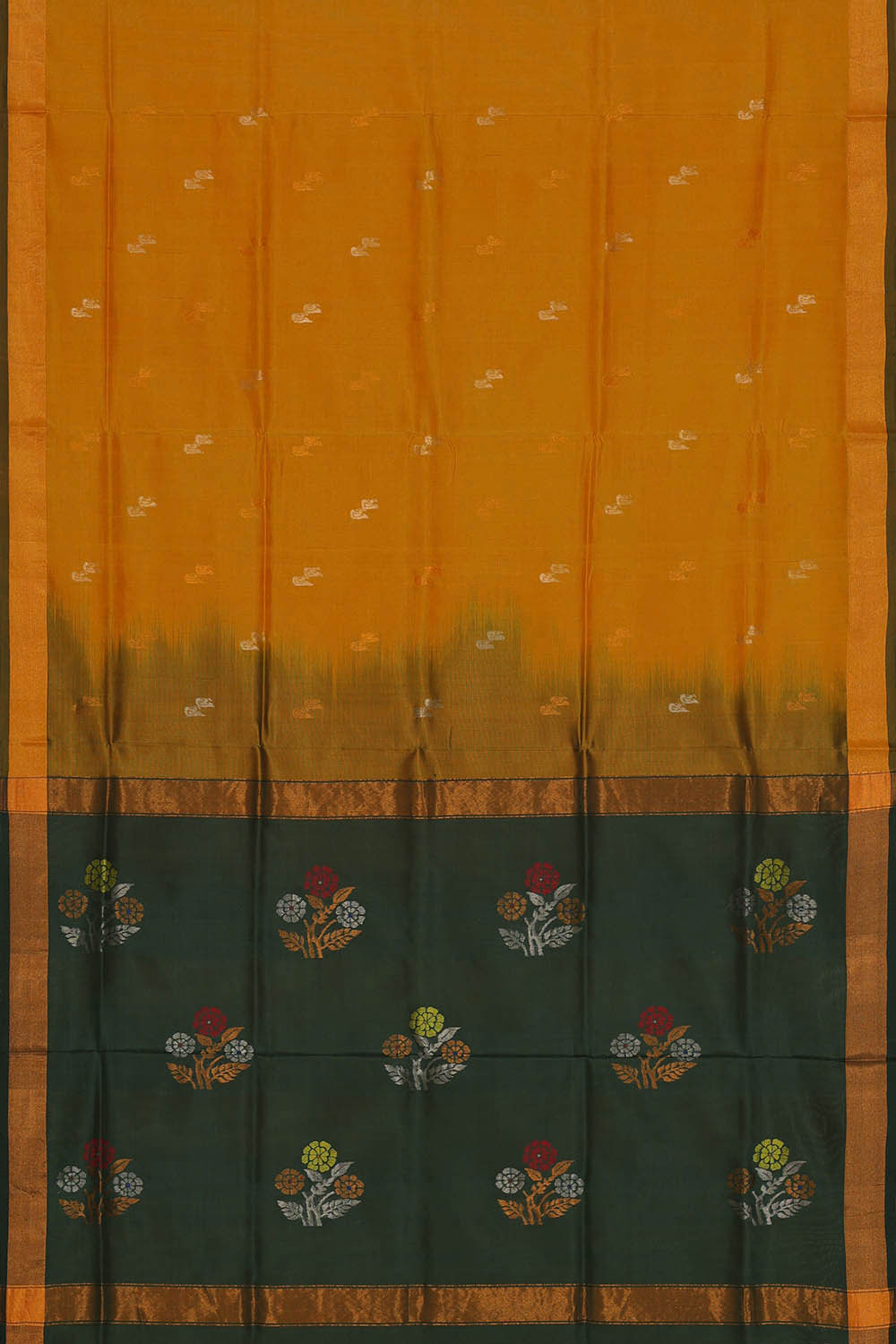 Image of Uppada Silk Mustard Yellow Saree