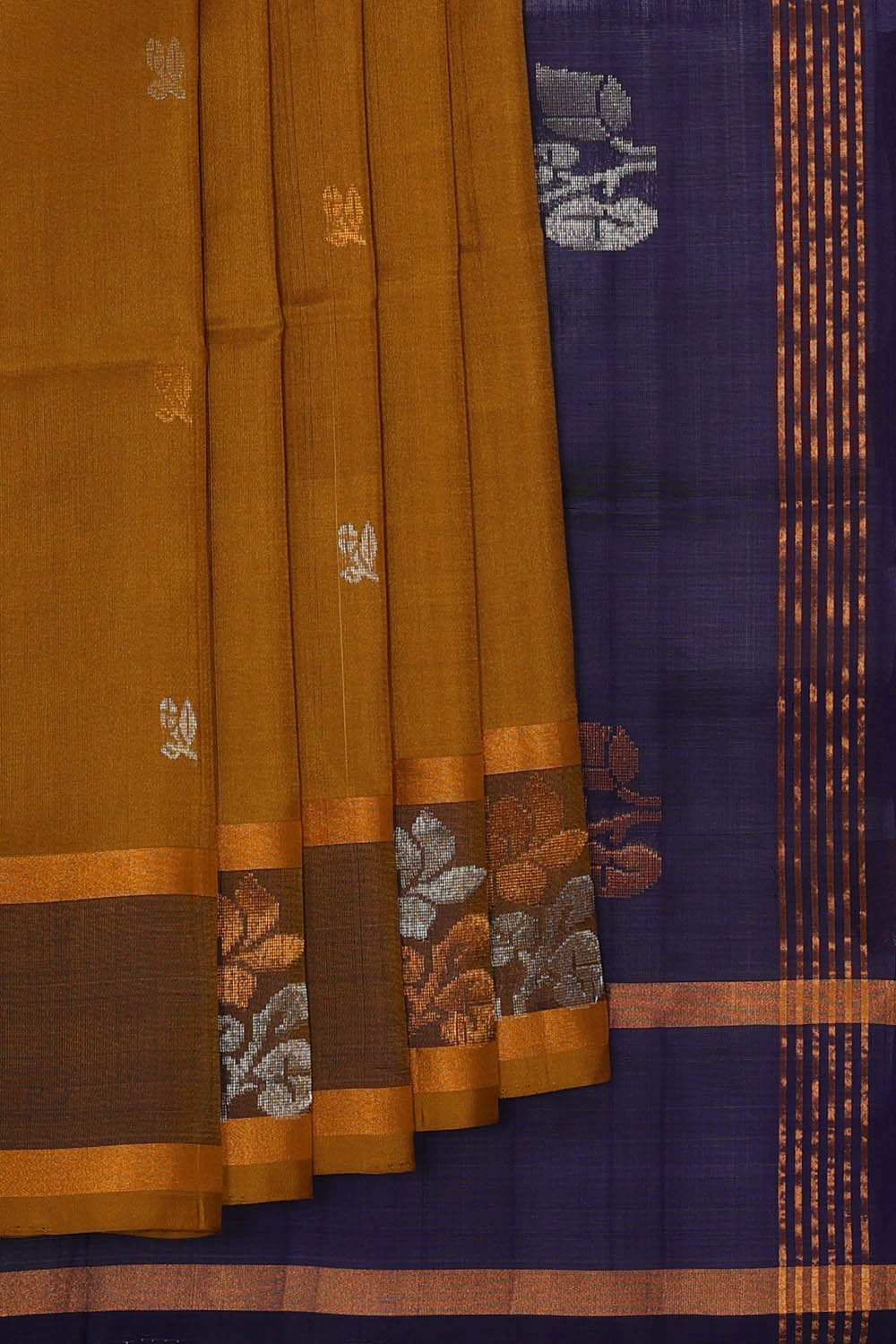 Uppada Silk Mustard Brown Saree