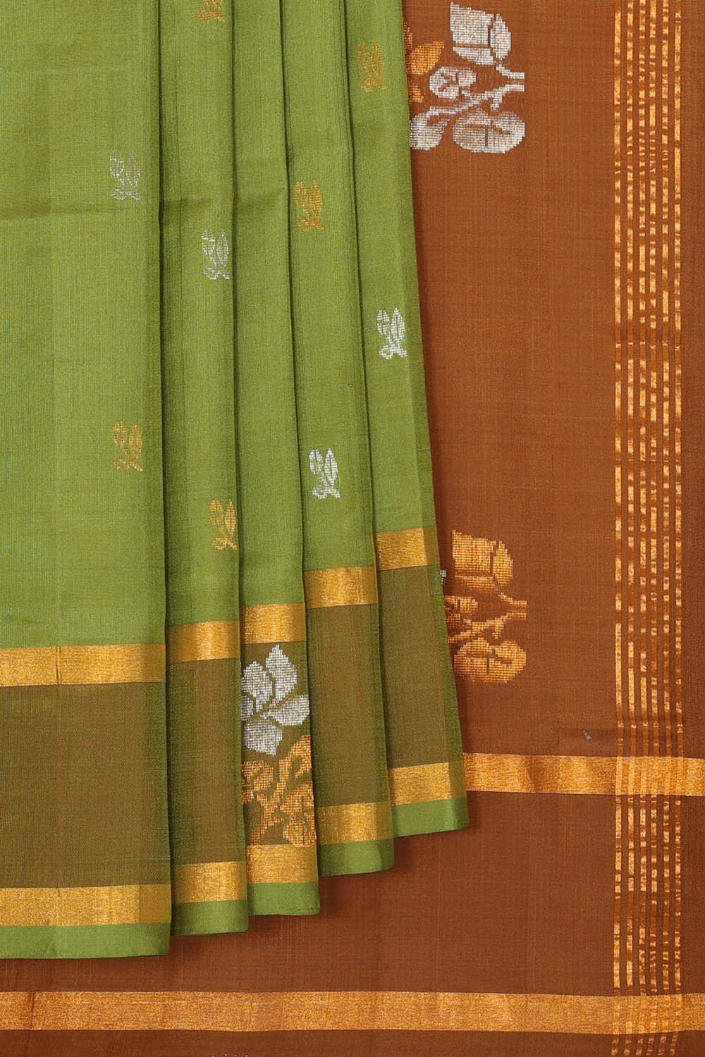 Uppada Silk Pista Green Saree