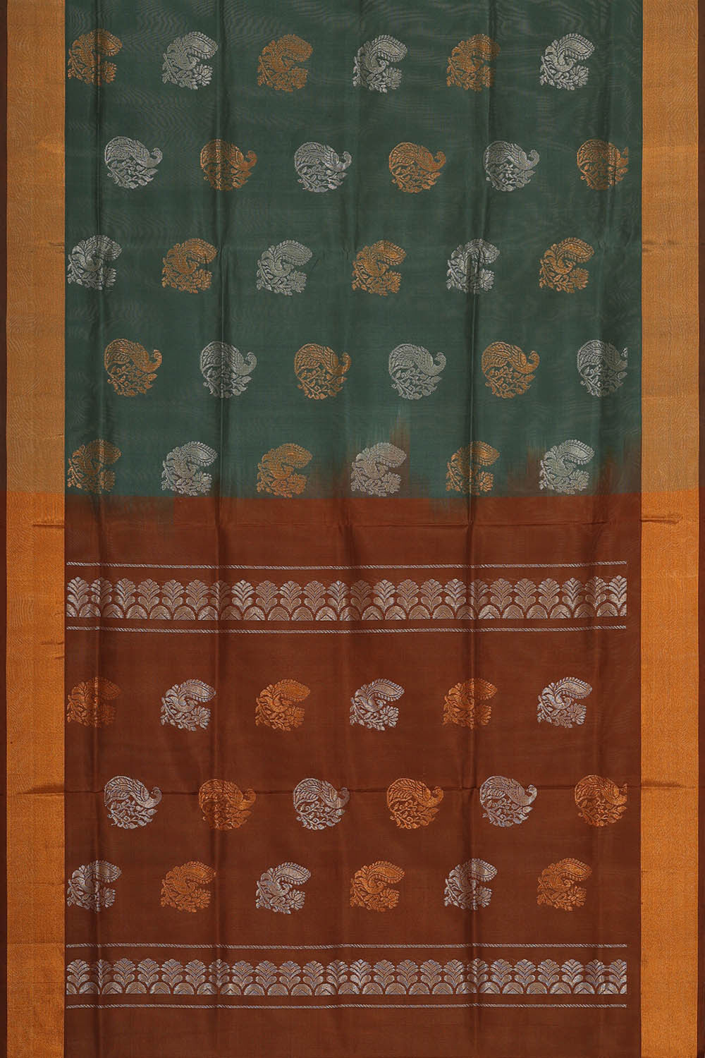 Uppada Silk Greyish Green Saree