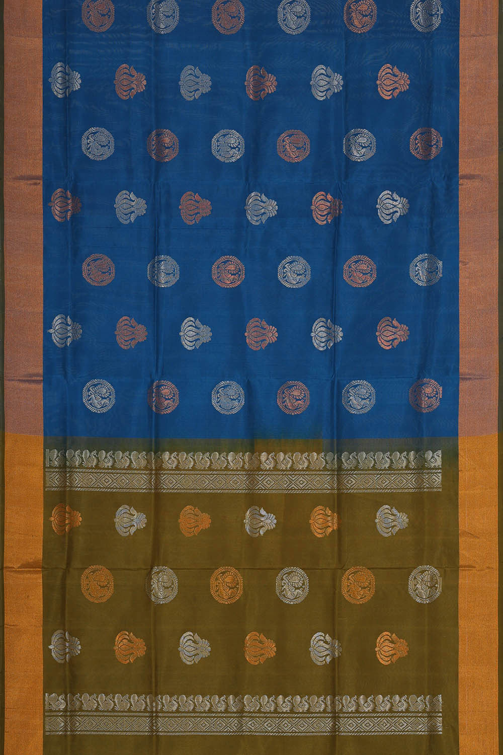 Uppada Silk Peacock Blue Saree