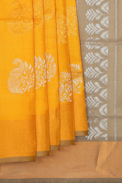 Image of Uppada Silk Haldi Yellow Saree