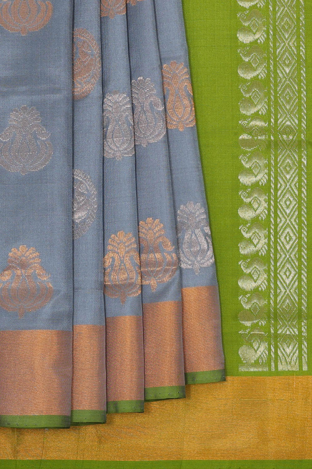 Uppada Silk Bluish Grey Saree