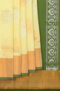 Image of Uppada Silk Light Yellow Saree