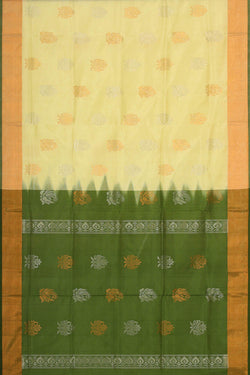 Image of Uppada Silk Light Yellow Saree