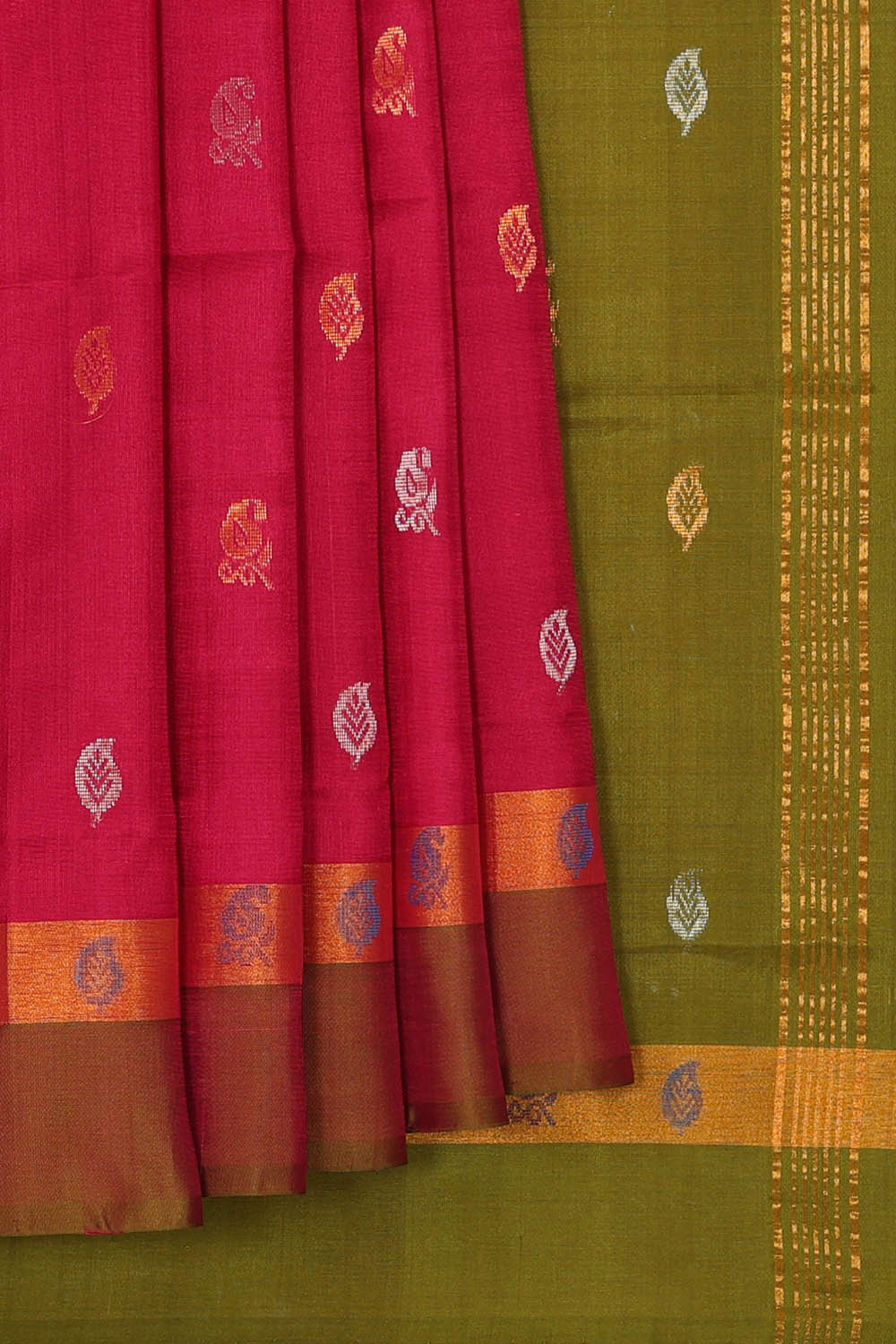 Uppada Silk Pinkish Red Saree