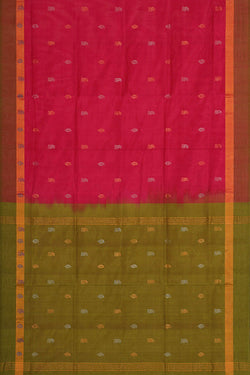 Image of Uppada Silk Pinkish Red Saree