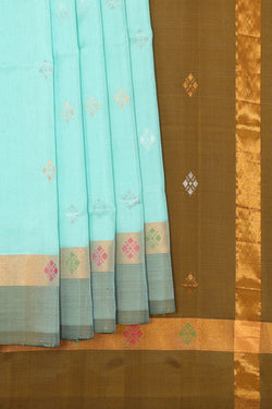 Image of Uppada Silk Ice Blue Saree