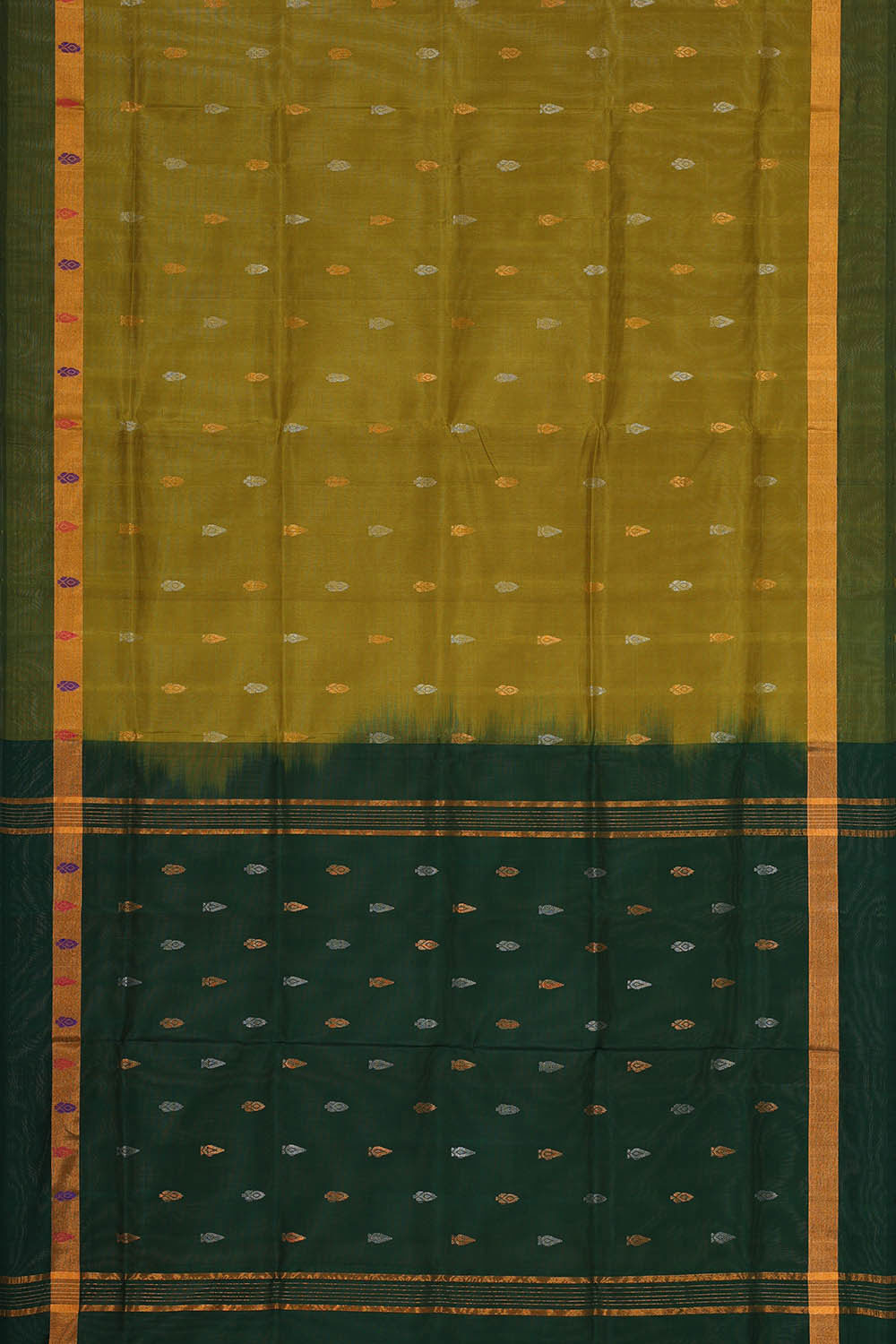 Uppada Silk Golden Green Saree