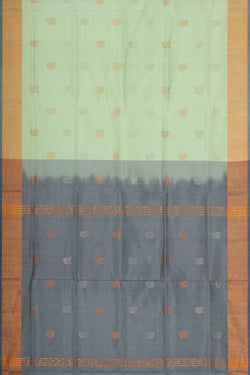 Image of Uppada Silk Light Mint Green Saree