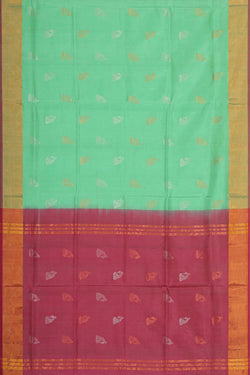 Image of Uppada Silk Mint Green Saree