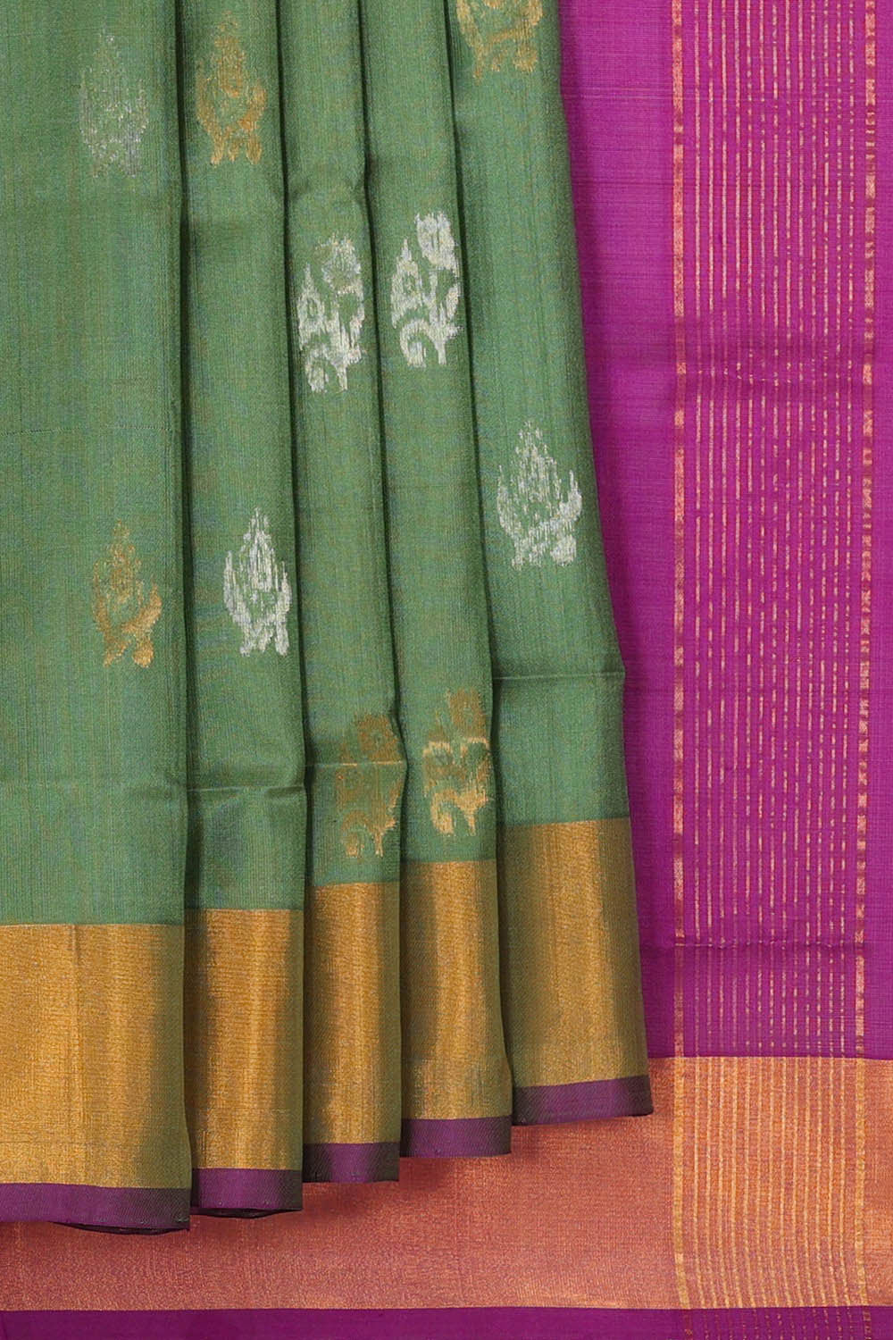 Uppada Silk Dull Green Saree