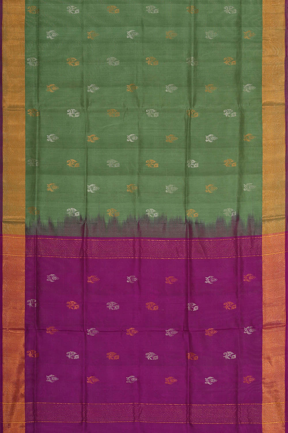 Uppada Silk Dull Green Saree