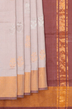 Image of Uppada Silk Silver Grey Saree